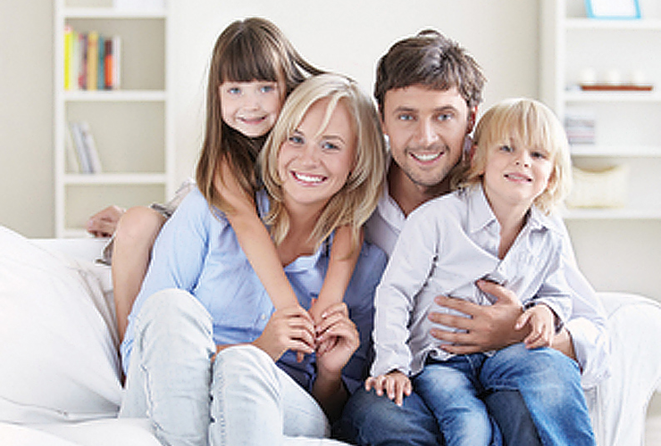 Family Sitting at a table